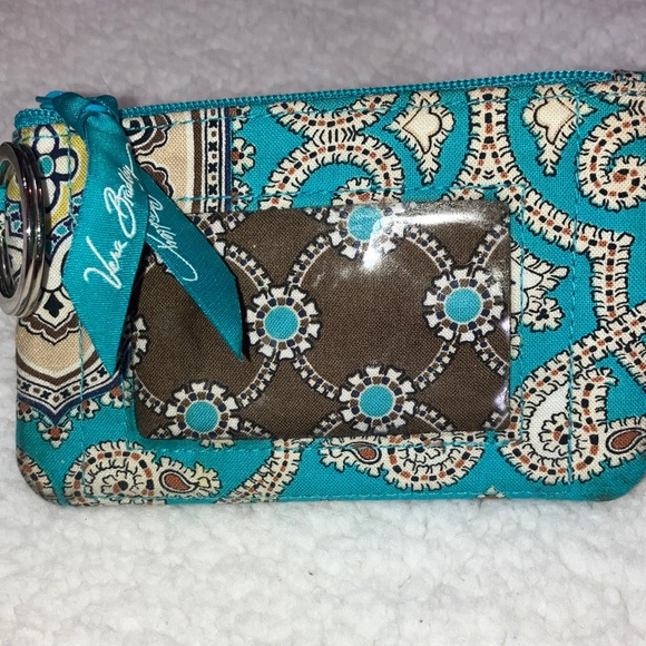 Vera Bradley 2 pieces Blue Wristlet wallet and teal key card holder - Picture 3 of 12